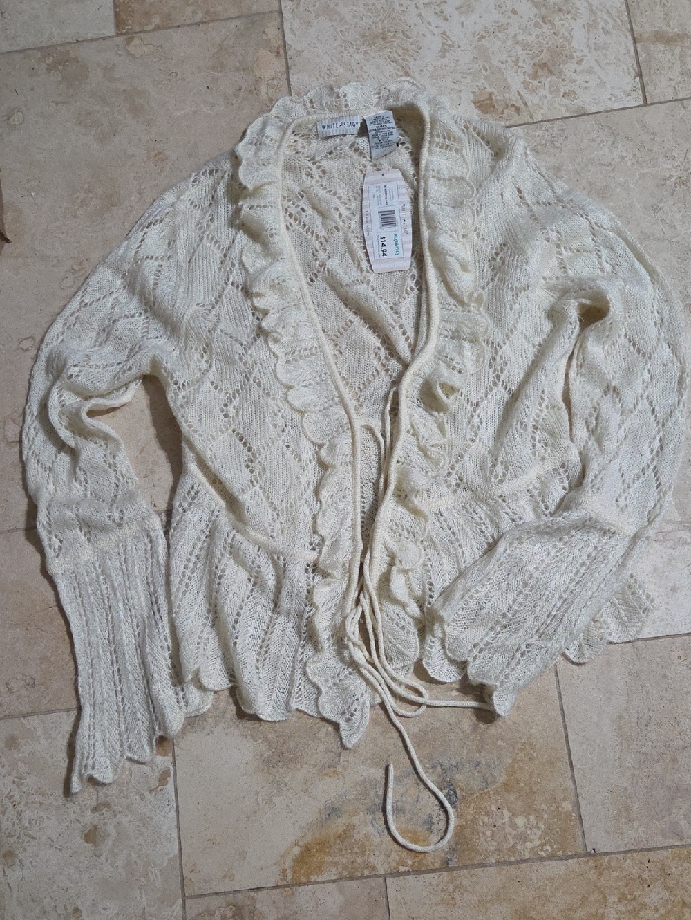 White Stag Women’s XL Cream Acrylic Cardigan NWT